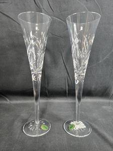 lot 211 image: Pair of Waterford Crystal Wishes Flute Glasses
