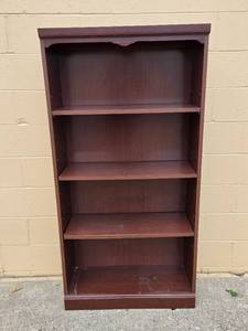 lot 217 image: Vintage Levitz Bookshelf with Dark Wood Finish