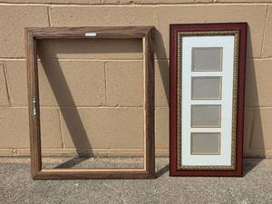 lot 219 image: Pair of Picture Frames - Ornate Multi-Photo and 16x20 Wood