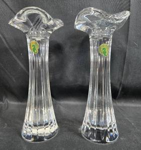 lot 227 image: Pair of Waterford Crystal Trumpet Vases Made in Ireland