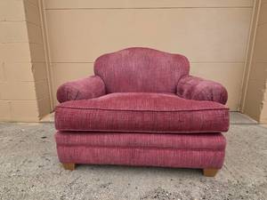 lot 248 image: Used Red Upholstered Armchair with Cushion