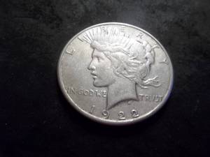 lot 24 image: 1922 S Peace Silver Dollar