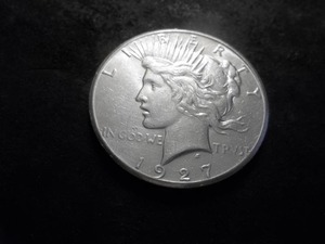 lot 32 image: 1927 D Peace Silver Dollar