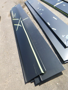 lot 11 image: 4 Pieces of Black Powdered Coated Steel ShelvingCountertop