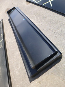 lot 12 image: 3 Pieces of Black Powdered Coated Steel ShelvingCountertop