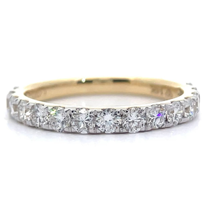 lot 21 image: Classic 1 Carat Diamond 12 Eternity Ring in 14k Yellow Gold VIDEO