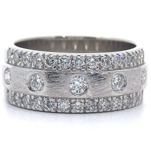 lot 23 image: 1.03 Carat Diamond Bezel Textured Pav Ring VIDEO