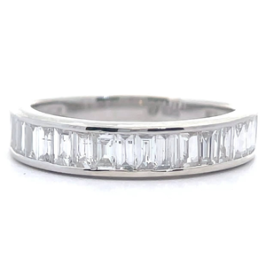 lot 28 image: Shimmering 1 Carat Baguette Diamond Semi-Eternity Channel Ring VIDEO