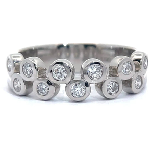 lot 32 image: Modern 0.50 Carat Diamond Double Row Bubble Bezel Ring VIDEO