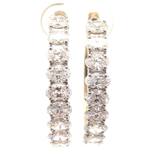 lot 4 image: Sparkling 4 Carat Oval Diamond Hoop Earrings in 14k Yellow Gold VIDEO
