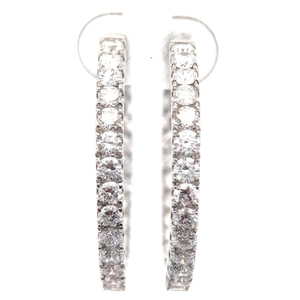 lot 24 image: Elegant 3 Carat Diamond Inside-Out Hoop Earrings VIDEO