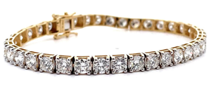 Classic 12 Carat Diamond Tennis Bracelet in 14k Yellow Gold *VIDEO*