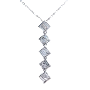 lot 29 image: Modern 1 Carat Diamond Journey Linear Pendant Necklace VIDEO