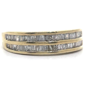 lot 12B image: 1.25 Carat Natural Diamond Baguette Double Channel Ring in Yellow Gold VIDEO