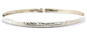 lot 42B image: Textured Diamond-Cut Stackable Slim Bangle Bracelet VIDEO