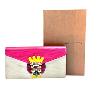 lot 7C image: Louis Vuitton Pink Epi Tribal Mask Portefeuille Sarah Wallet Pre-Owned Retail $1,500