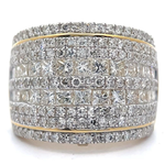 3 Carat Natural Diamond Pavé Multi-Row Ring in 14k Yellow Gold *VIDEO*