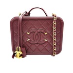 Chanel Burgundy Medium Filigree Vanity Case; Pre-Owned Retail $4,200