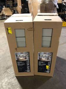 lot 17 image: Lot of  Hampton Bay Westfield Dusk Gray Shaker Stock Assembled Base Kitchen Cabinet (12 in. W x 23.75 in. D x 35 in. H)     Customer Returns See Pictures