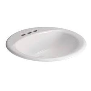 lot 34 image: Lot of Glacier Bay 19 in. Drop-In Round Vitreous China Bathroom Sink in White  Customer Returns See Pictures