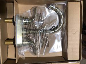 lot 38 image: Glacier Bay Alima 4 in. Centerset 2-Handle High-Arc Bathroom Faucet in Matte Gold  Customer Returns See Pictures