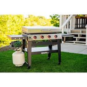 Nexgrill Daytona 4-Burner Propane Gas Grill 36 in. Flat Top Griddle in Black with Stainless Steel Lid  Customer Returns See Pictures