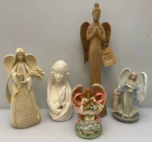 lot 29 image: Misc. Vintage Collectible Angels & More (One Has Broken Figure)