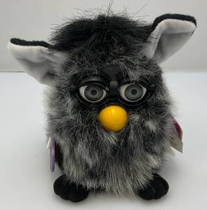 lot 48 image: 1998 BlackWhite White Ears Furby With Tag (Untested)