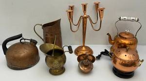 lot 65 image: Misc. Copper Items Including Tea Kettle & More