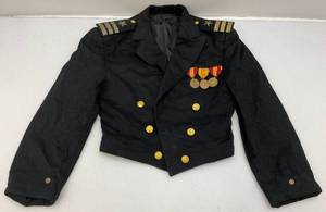 lot 71 image: Vintage Korean Wartime Army Officers Jacket With Medals
