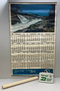 lot 74 image: Misc. Vintage Railroad Collectibles Including  BURLINGTON NORTHERN Railroad First Aid Kit, 1970 Great NorthernNorthern Pacifioc Railroad Calendars