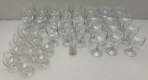 lot 101 image: Misc. Crystal & Glass Stemed Wine Glasses