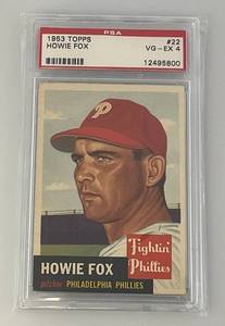 lot 129 image: PSA Graded 1953 Topps HOWE FOX Graded Very Good VG-EX 4