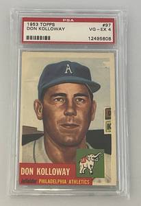 lot 130 image: PSA Graded 1953 Topps DON KOLLOWAY Graded VG-EX 4