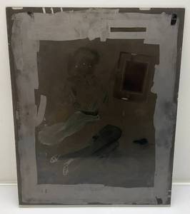 lot 135 image: 1957 Glass Negative With Waiting For You  Pin-Up Girl 16 x 20