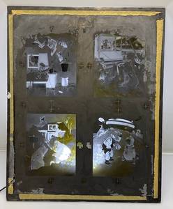 lot 138 image: Vintage Glass Negative 16 x 20 Circus Monkeys & Elephant Images