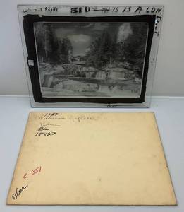 lot 140 image: 1958 Glass Negative Of Wilderness Waterfalls 16 x 20