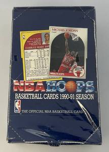 1990-91 NBA HOOPS Factory Sealed Box