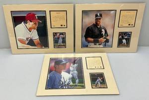 lot 200 image: 1990s 11 x 14 Limited Edition Lithgraph Baseball Prints Matted And Factory Sealed Including Frank Thomas, Hideo Nomo & Will Clark