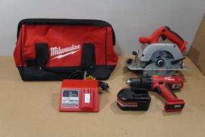 lot 1I image: Milwaukee Magnesium 6.5 Saw with Power Plus 18V Drill