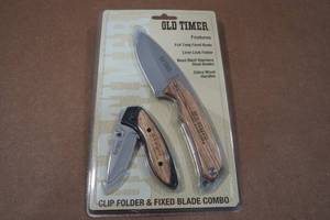 lot 63 image: Old Timer Clip Folder & Fixed Blade Knife Combo