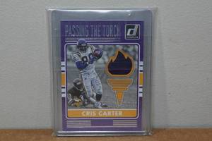 lot 75 image: 2016 Panini Passing the Torch Cris CarterStefon Diggs Jersey Football Card