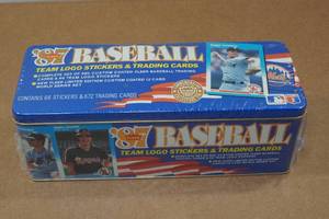 lot 98 image: 1987 Fleer Baseball Team Logo Stickers & Trading Card Complete Set