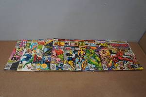 lot 112 image: 10 Marvel Comic Books - The Champions, Man-Thing, Logans Run, Warriors Three