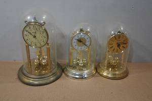lot 203 image: 3 Vintage Dome Clocks