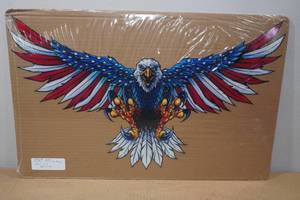 lot 261 image: Laser Cut Metal American Eagle Wall Dcor