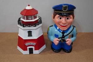 lot 272 image: 2 Cookie Jars - Talking Cop & Lighted Light House