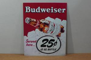 lot 275 image: Budweiser Metal Sign