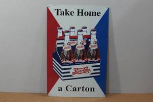 lot 276 image: Vintage Pepsi Store Advertising Metal Sign