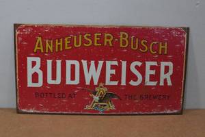 lot 277 image: Budweiser Metal Sign